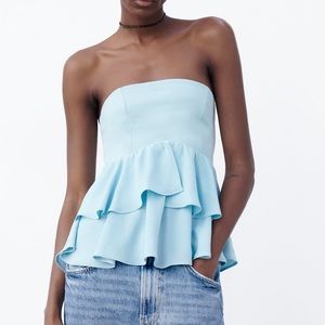 Zara ruffle peplum corset top